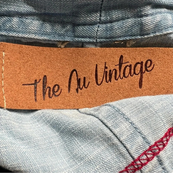 New! The Nu Vintage Ombré Belted Tunic Top/Blue/Cream 26021 - Picture 8 of 11